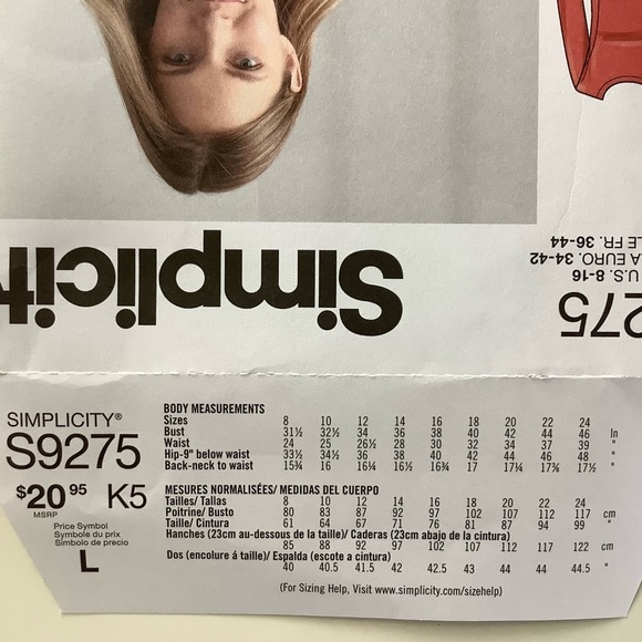 Simplicity S9275 Sewing Pattern - Picture 5 of 6